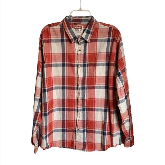 WRANGLER JEAN CO Men’s Plaid Long Sleeve Button Down Shirt / Size: XL - Picture 1 of 8